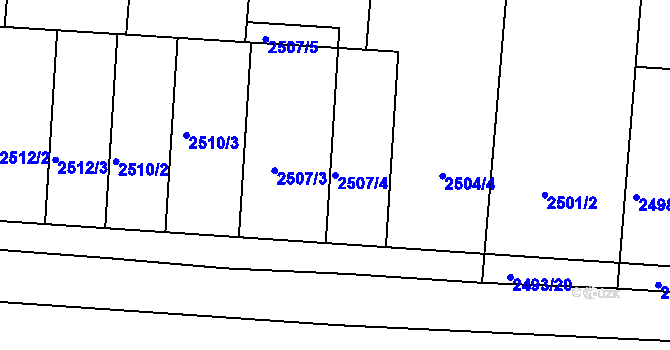 Parcela st. 2507/4 v KÚ Vracov, Katastrální mapa
