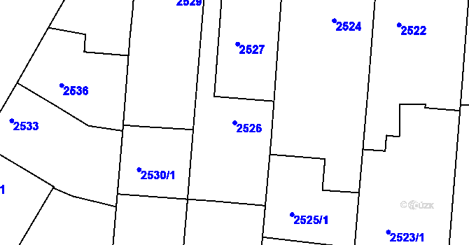 Parcela st. 2526 v KÚ Vracov, Katastrální mapa