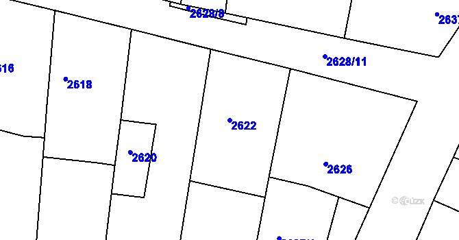 Parcela st. 2622 v KÚ Vracov, Katastrální mapa