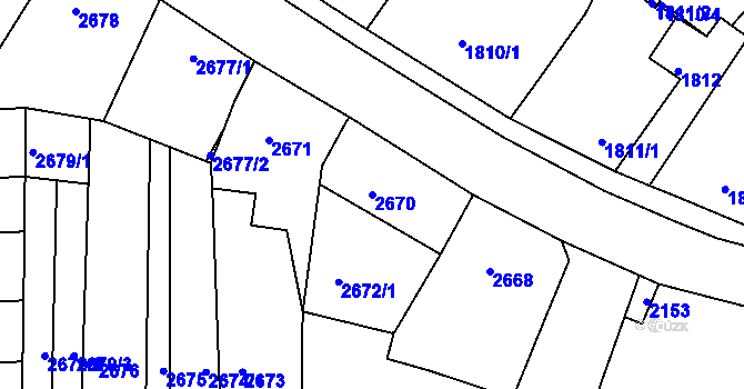 Parcela st. 2670 v KÚ Vracov, Katastrální mapa