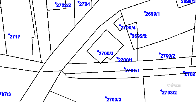 Parcela st. 2700/3 v KÚ Vracov, Katastrální mapa