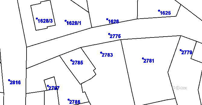 Parcela st. 2783 v KÚ Vracov, Katastrální mapa
