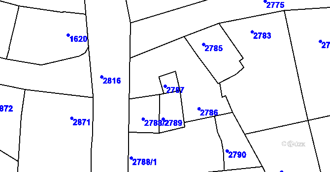 Parcela st. 2787 v KÚ Vracov, Katastrální mapa