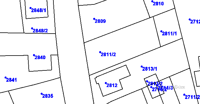 Parcela st. 2811/2 v KÚ Vracov, Katastrální mapa