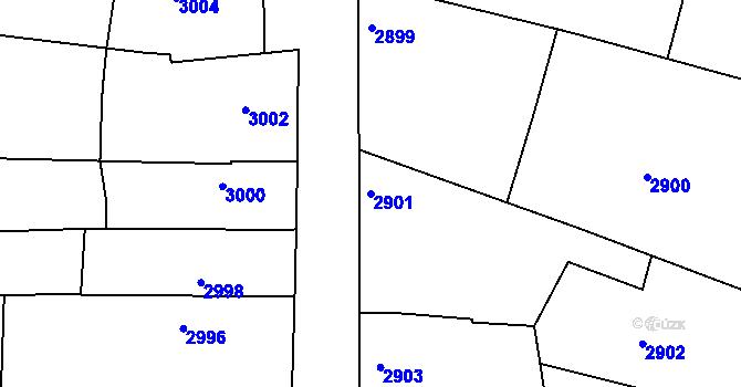 Parcela st. 2901 v KÚ Vracov, Katastrální mapa