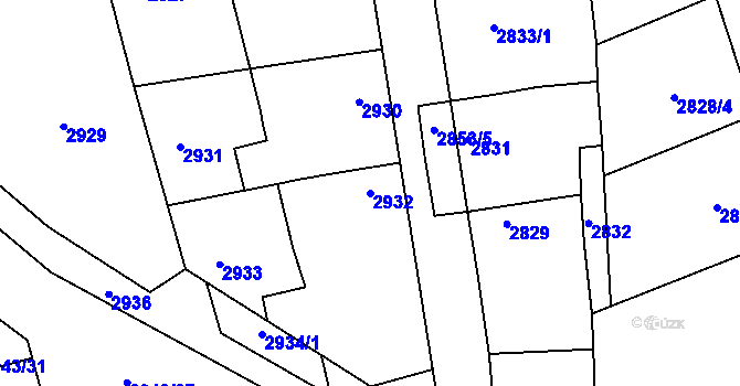 Parcela st. 2932 v KÚ Vracov, Katastrální mapa