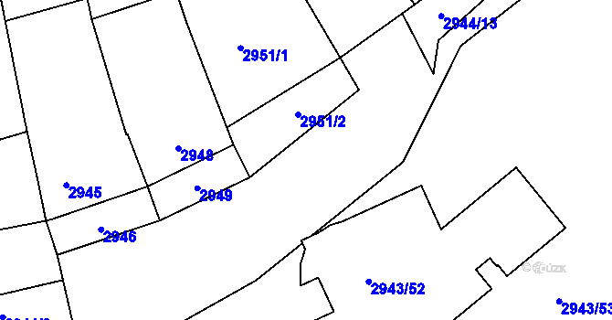Parcela st. 2944/11 v KÚ Vracov, Katastrální mapa