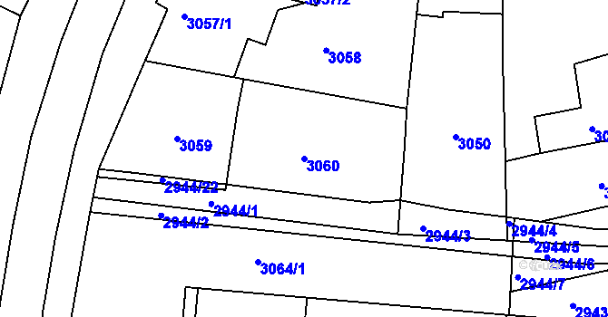 Parcela st. 3060 v KÚ Vracov, Katastrální mapa