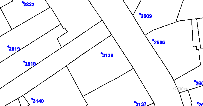 Parcela st. 3139 v KÚ Vracov, Katastrální mapa