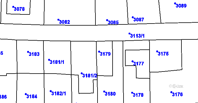 Parcela st. 3179 v KÚ Vracov, Katastrální mapa