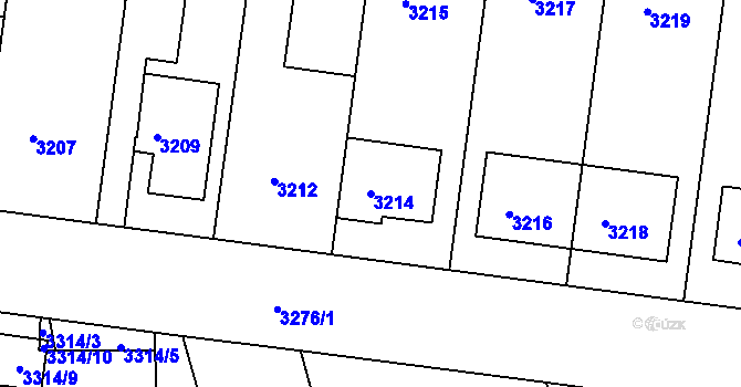 Parcela st. 3214 v KÚ Vracov, Katastrální mapa