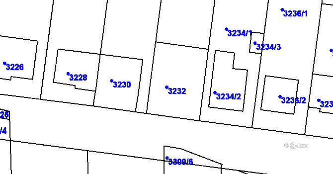 Parcela st. 3232 v KÚ Vracov, Katastrální mapa