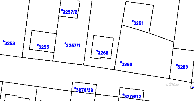 Parcela st. 3258 v KÚ Vracov, Katastrální mapa