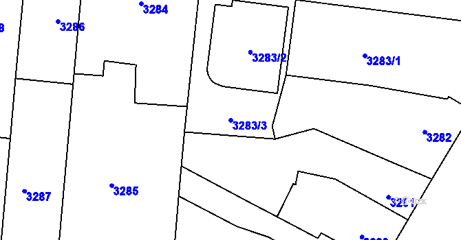 Parcela st. 3283/3 v KÚ Vracov, Katastrální mapa