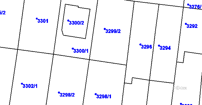 Parcela st. 3299/1 v KÚ Vracov, Katastrální mapa