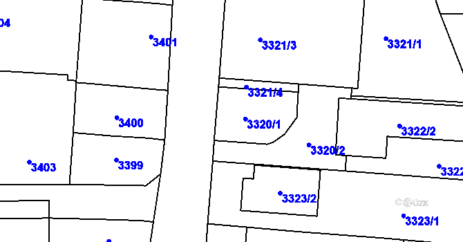Parcela st. 3320 v KÚ Vracov, Katastrální mapa