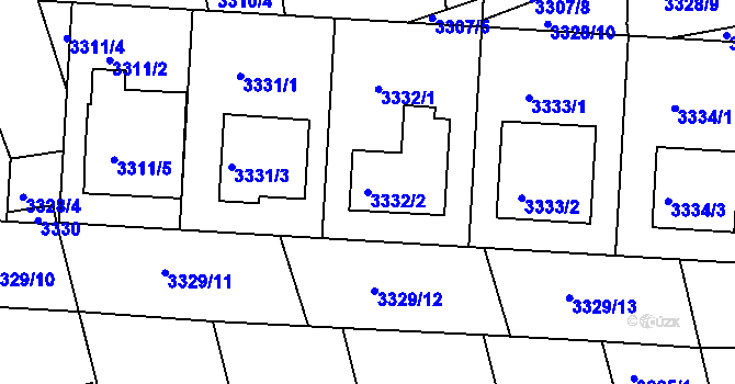 Parcela st. 3332/2 v KÚ Vracov, Katastrální mapa