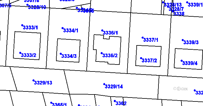 Parcela st. 3336/2 v KÚ Vracov, Katastrální mapa