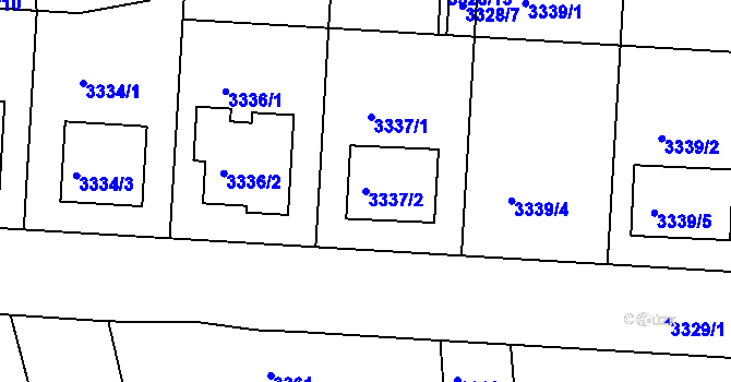 Parcela st. 3337/2 v KÚ Vracov, Katastrální mapa