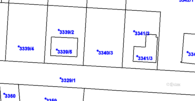 Parcela st. 3340/3 v KÚ Vracov, Katastrální mapa