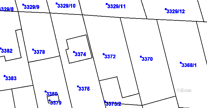Parcela st. 3372 v KÚ Vracov, Katastrální mapa