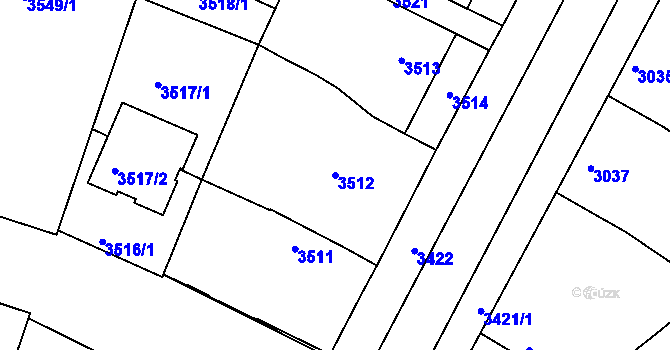 Parcela st. 3512 v KÚ Vracov, Katastrální mapa
