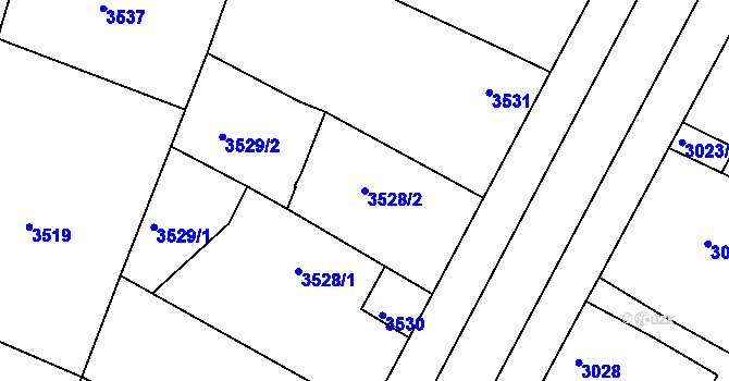 Parcela st. 3528/2 v KÚ Vracov, Katastrální mapa
