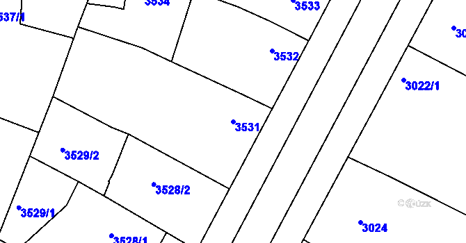 Parcela st. 3531 v KÚ Vracov, Katastrální mapa
