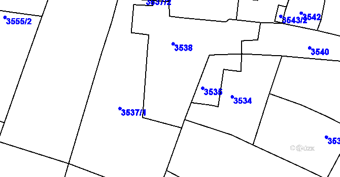 Parcela st. 3536 v KÚ Vracov, Katastrální mapa