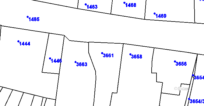 Parcela st. 3661 v KÚ Vracov, Katastrální mapa