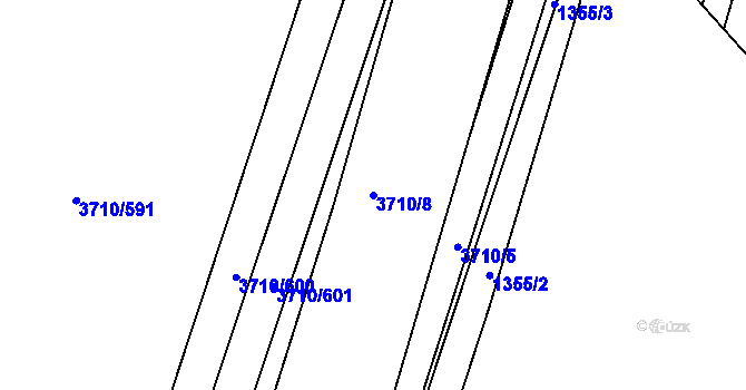 Parcela st. 3710/8 v KÚ Vracov, Katastrální mapa