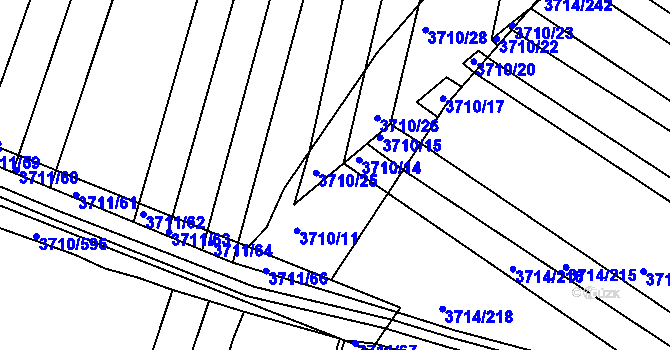 Parcela st. 3710/13 v KÚ Vracov, Katastrální mapa