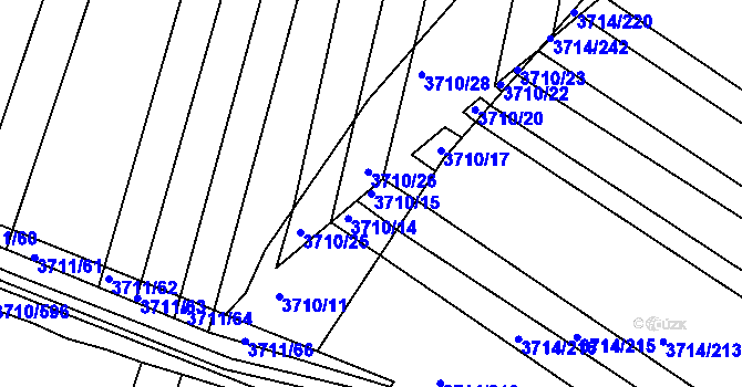 Parcela st. 3710/15 v KÚ Vracov, Katastrální mapa