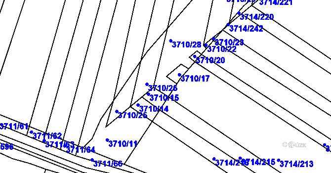 Parcela st. 3710/16 v KÚ Vracov, Katastrální mapa