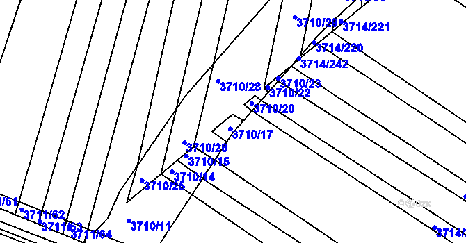 Parcela st. 3710/18 v KÚ Vracov, Katastrální mapa