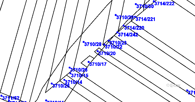 Parcela st. 3710/20 v KÚ Vracov, Katastrální mapa