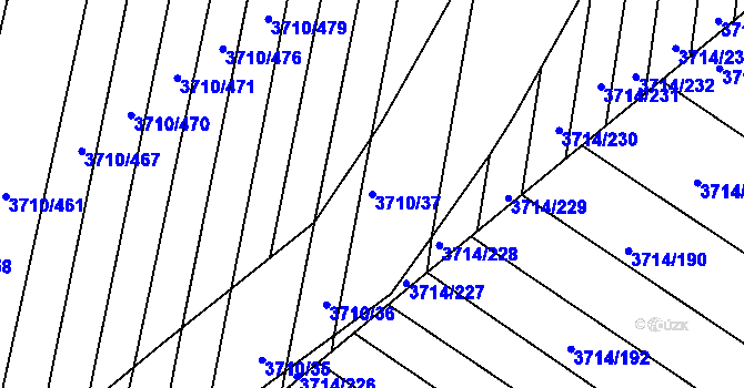 Parcela st. 3710/37 v KÚ Vracov, Katastrální mapa