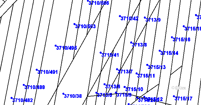 Parcela st. 3710/41 v KÚ Vracov, Katastrální mapa