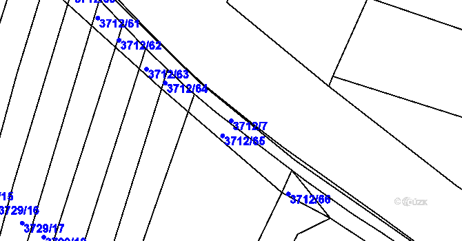Parcela st. 3712/7 v KÚ Vracov, Katastrální mapa