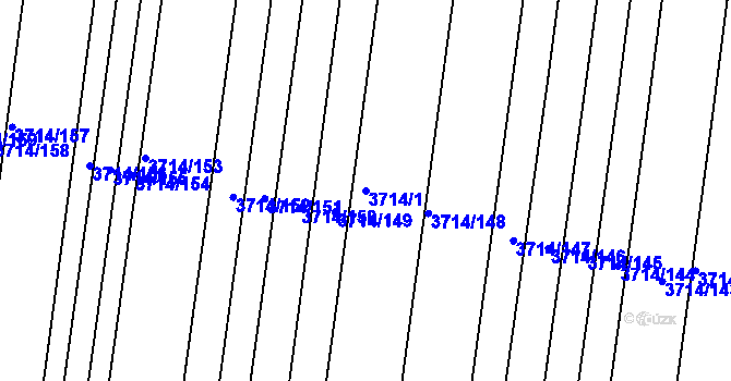 Parcela st. 3714/1 v KÚ Vracov, Katastrální mapa
