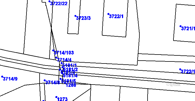 Parcela st. 3722/2 v KÚ Vracov, Katastrální mapa