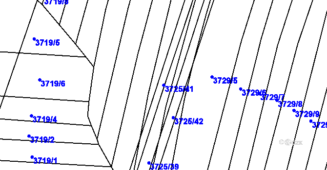 Parcela st. 3725/41 v KÚ Vracov, Katastrální mapa