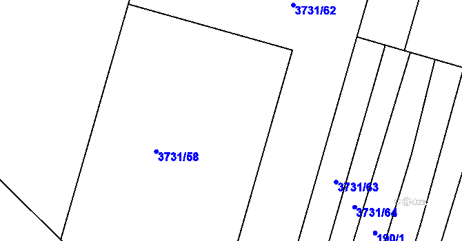 Parcela st. 3731/59 v KÚ Vracov, Katastrální mapa