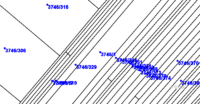 Parcela st. 3746/1 v KÚ Vracov, Katastrální mapa