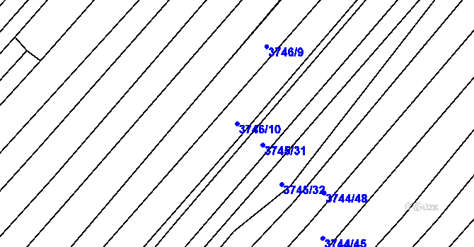 Parcela st. 3746/10 v KÚ Vracov, Katastrální mapa