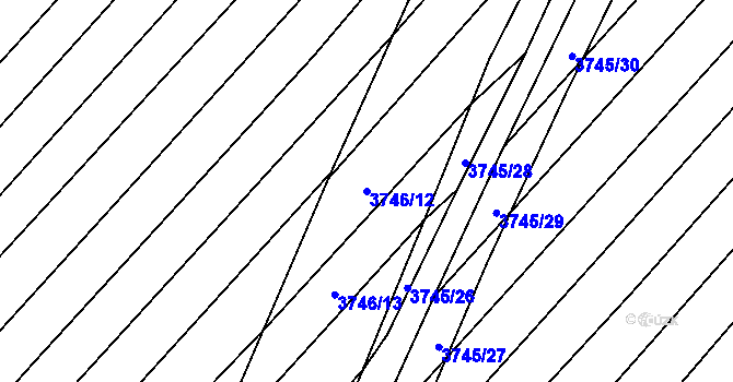 Parcela st. 3746/12 v KÚ Vracov, Katastrální mapa