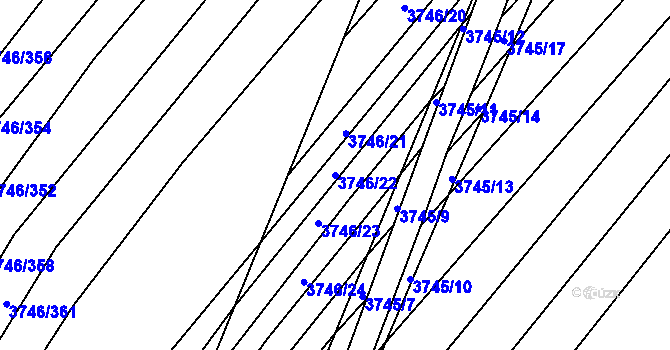 Parcela st. 3746/22 v KÚ Vracov, Katastrální mapa