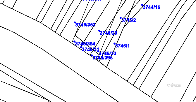 Parcela st. 3746/30 v KÚ Vracov, Katastrální mapa