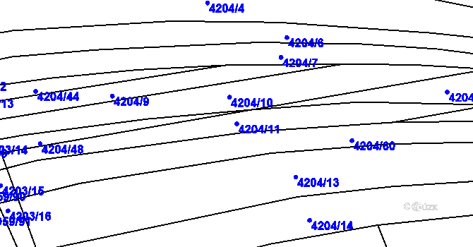 Parcela st. 4204/11 v KÚ Vracov, Katastrální mapa