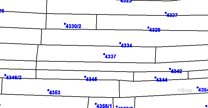 Parcela st. 4337 v KÚ Vracov, Katastrální mapa